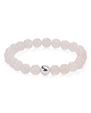 Shop Aqua Sterling Silver & Stone Beaded Stretch Bracelet - 100% Exclusive In Rose Quartz/silver