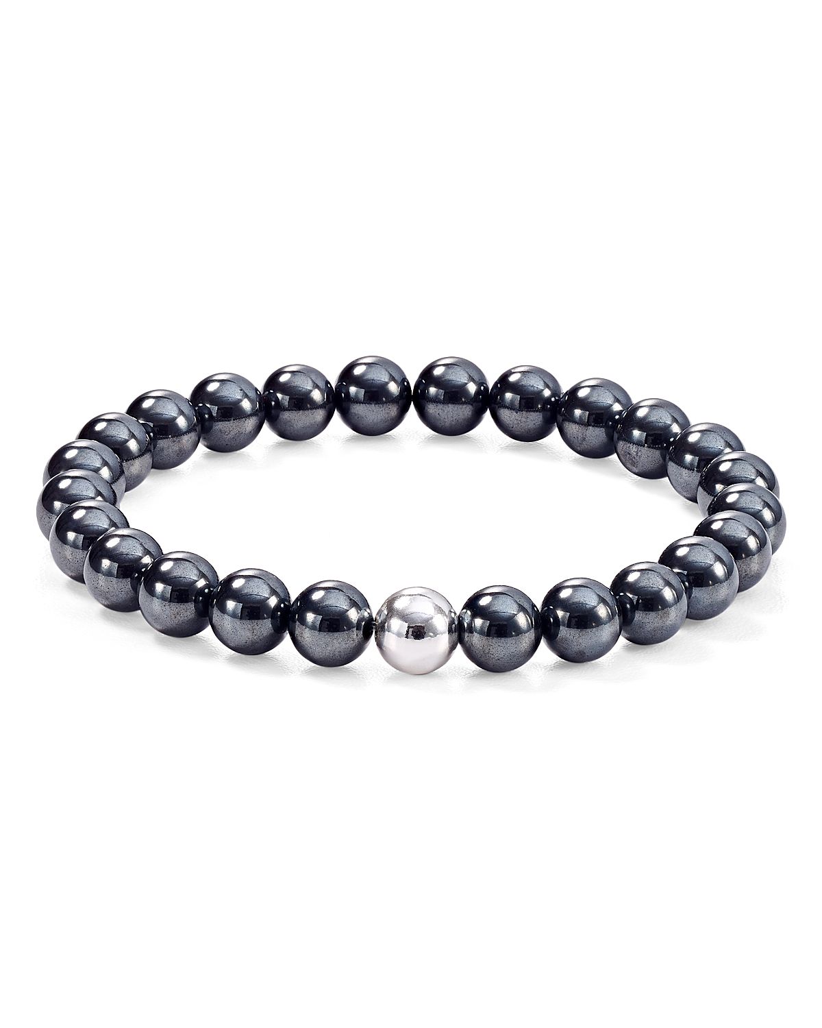 Aqua Sterling Silver & Stone Beaded Stretch Bracelet - Exclusive
