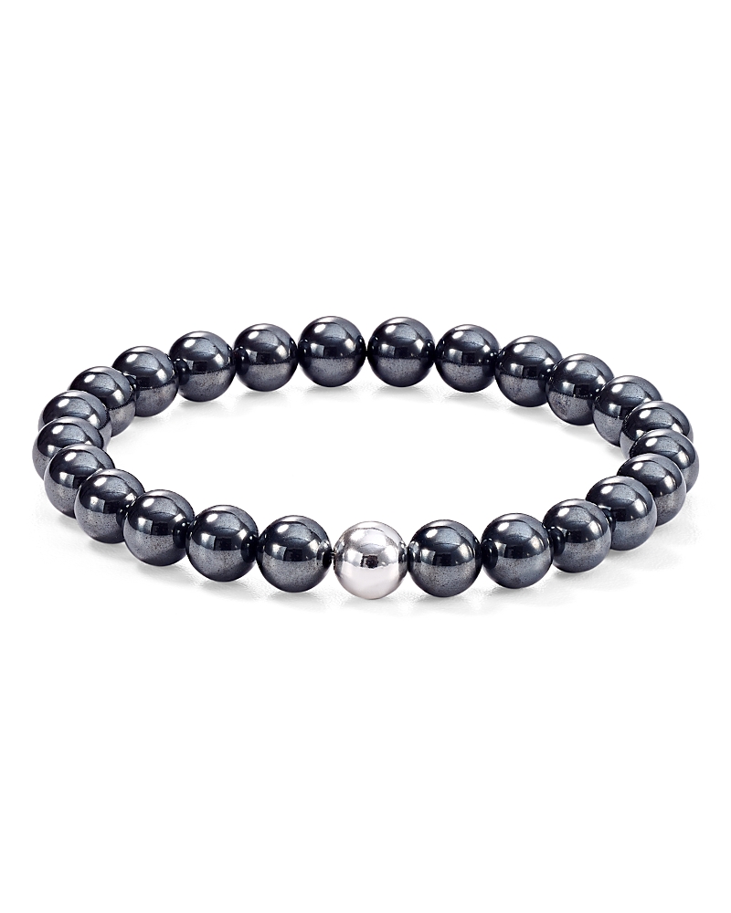 AQUA STERLING SILVER & STONE BEADED STRETCH BRACELET - EXCLUSIVE SAS13072-H-7