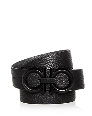 Photos - Belt Salvatore Ferragamo Men's Black Buckle Reversible Leather  Nero 069474 