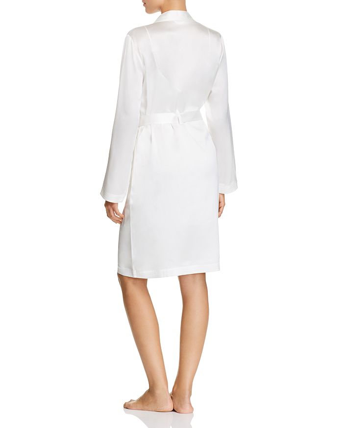 La Perla Silk Long-sleeve Short Robe In 0031 Naturale | ModeSens