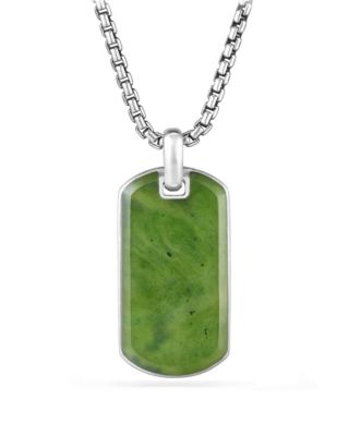 Men's Sterling Silver Streamline&reg; Tag with Exotic Stones, 35mm