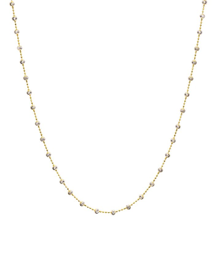 Officina Bernardi Moon Bead Chain Necklace, 16 In Gold/silver