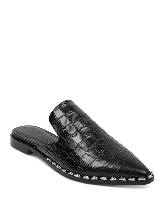 Sigerson Morrison Women s Elana Point Toe Croc Embossed Leather