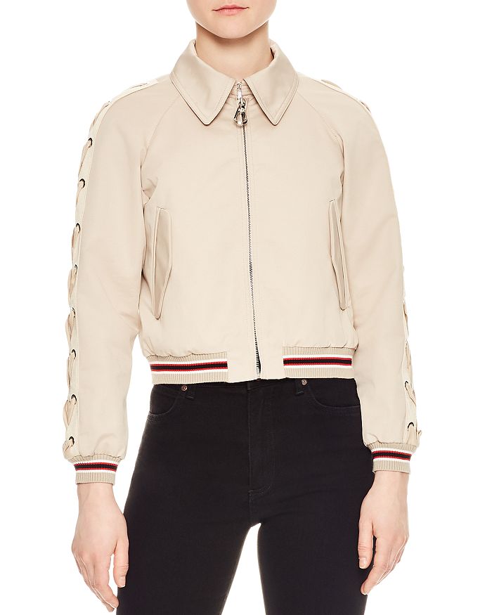 Lace up bomber jacket new arrivals