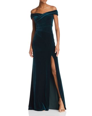 Aidan Mattox Off-the-Shoulder Velvet 