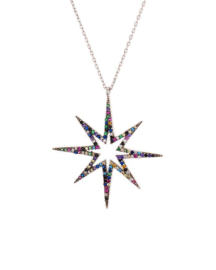 Aqua Multicolor Star Pendant Necklace In Sterling Silver, 16 - 100% Exclusive In Multi/silver