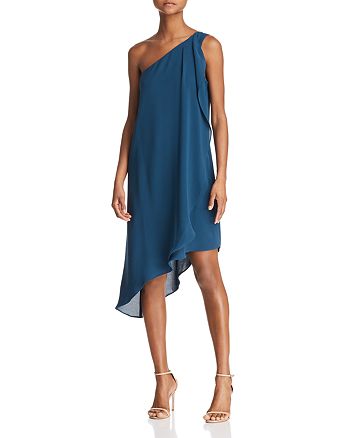Adrianna Papell One-Shoulder Gauzy Crepe Dress | Bloomingdale's