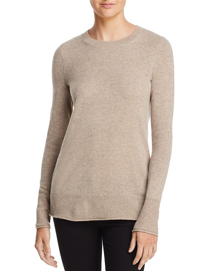 Aqua Cashmere Shell Stitch Sleeve Cashmere Sweater - 100% Exclusive In Wheat