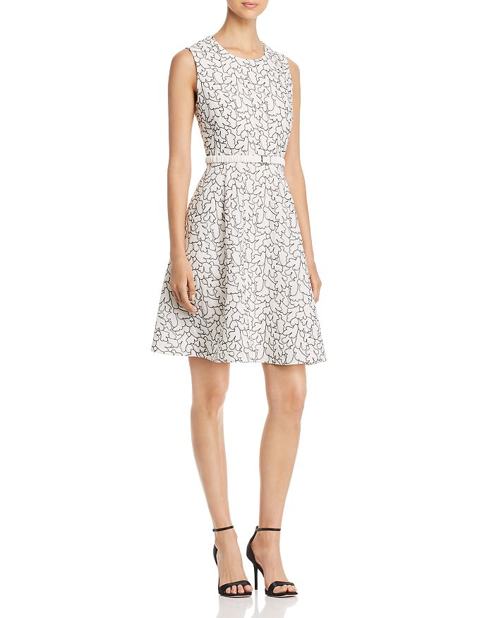 BOSS Denena Belted Embroidered Dress | Bloomingdale's
