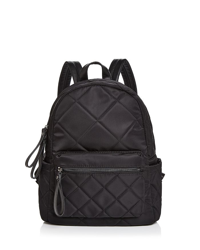 Sol & Selene Mini Motivator Quilted Nylon Backpack In Charcoal/silver
