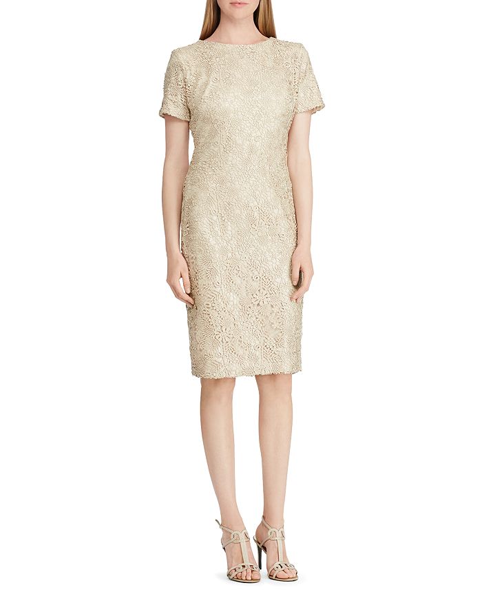 Ralph Lauren Short-Sleeve Floral-Lace Dress | Bloomingdale's