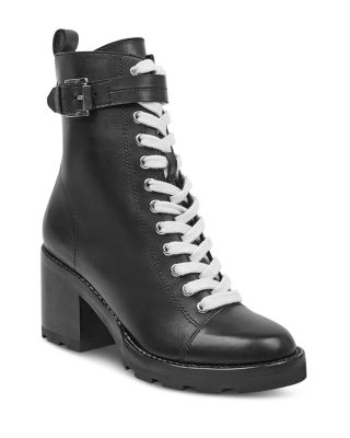 Waren Round Toe Lace Up Leather Boots 