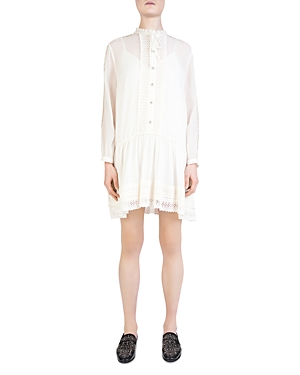 THE KOOPLES LACE-INSET SHIFT DRESS,FR1695