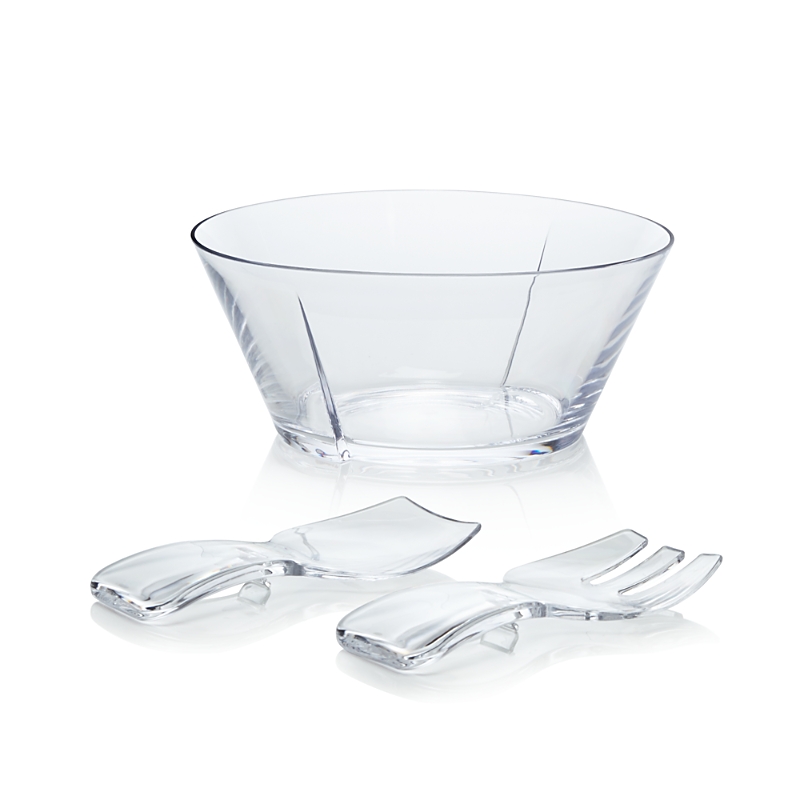Mario Luca Giusti Acrylic Salad Bowl With Servers In Clear