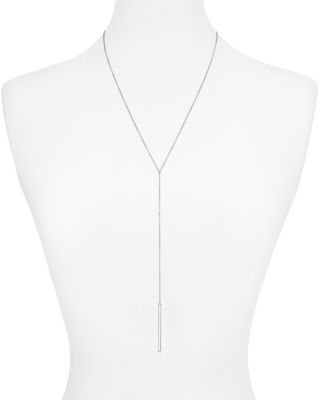 Bar Pendant Lariat Necklace, 21" 