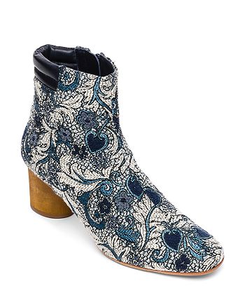 Bernardo Izzy Embroidered Wood-Heel Booties | Bloomingdale's