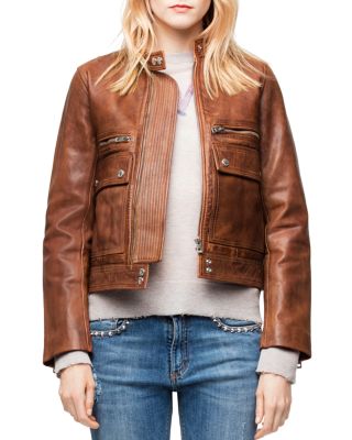 ZADIG & VOLTAIRE LOVE LEATHER AVIATOR JACKET