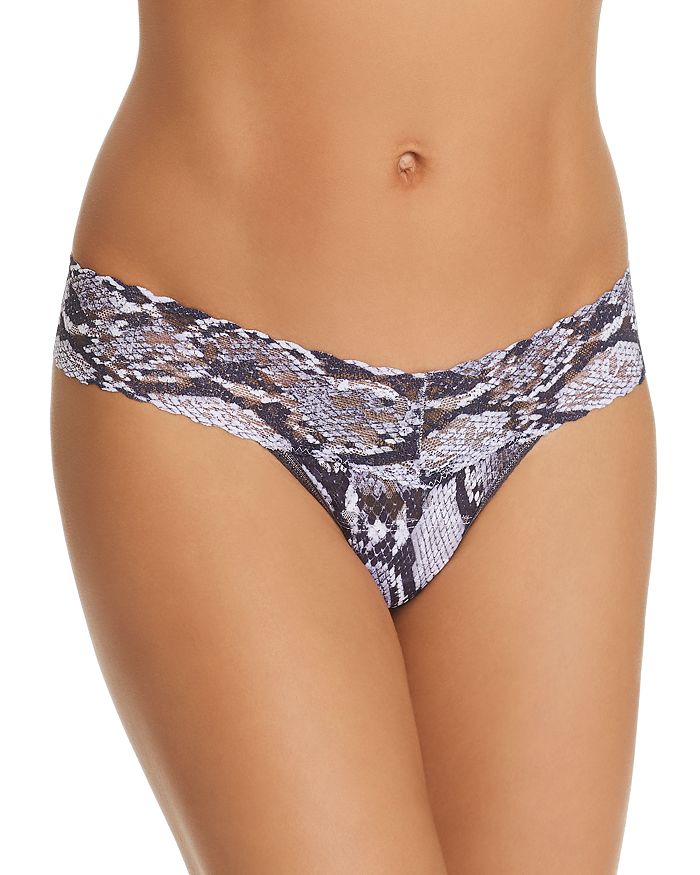 HANKY PANKY LOW-RISE PRINTED LACE THONG,5M1584