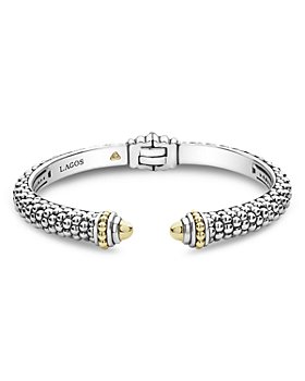 LAGOS - 18K Yellow Gold & Sterling Silver Signature Caviar Cuff Bracelet