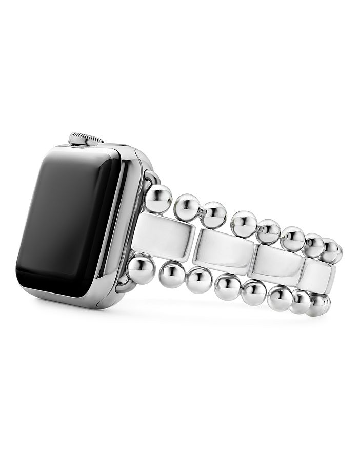 Shop Lagos Sterling Silver Smart Caviar Apple Smartwatch Straps