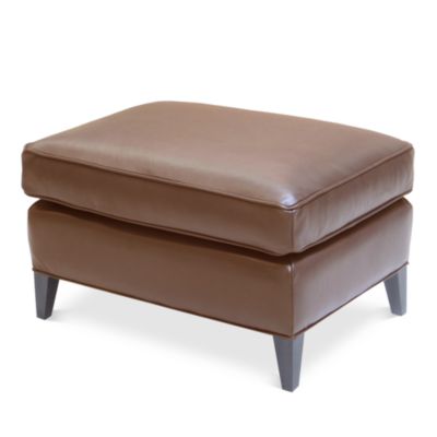 Charlotte Leather Ottoman - Exclusive