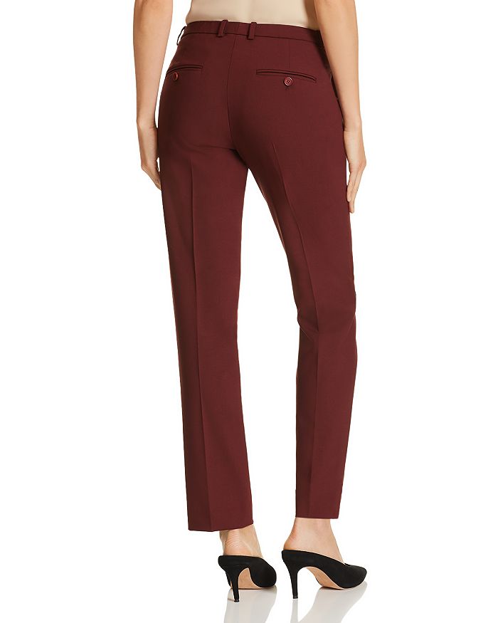 Theory Hartsdale Wool-blend Stretch Pants In Deep Mulberry | ModeSens