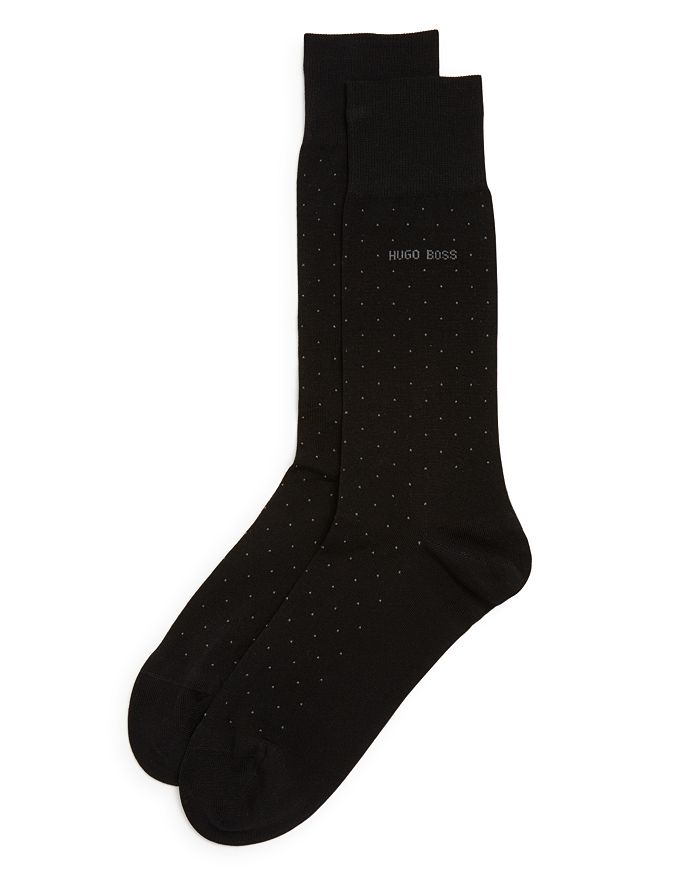 Shop Hugo Boss George Micro Dot Dress Socks In Black
