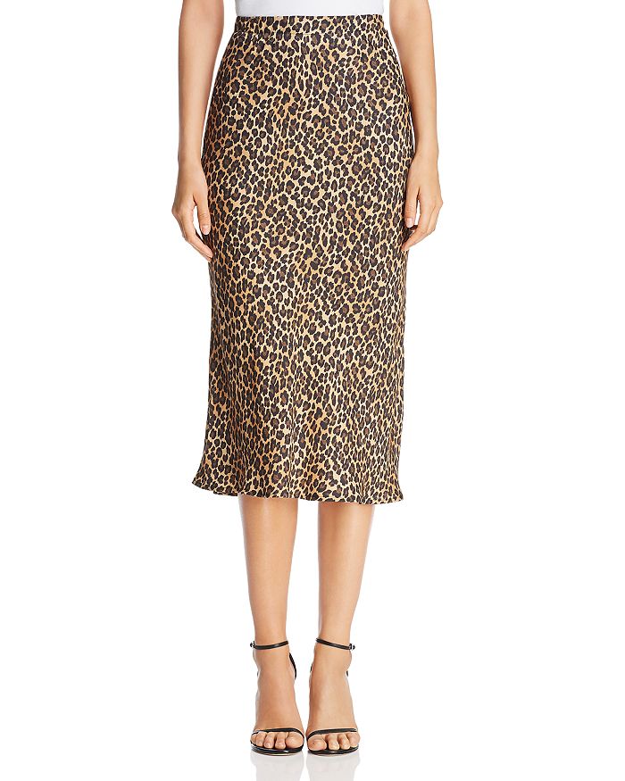 Three dots leopard hot sale print midi skirt