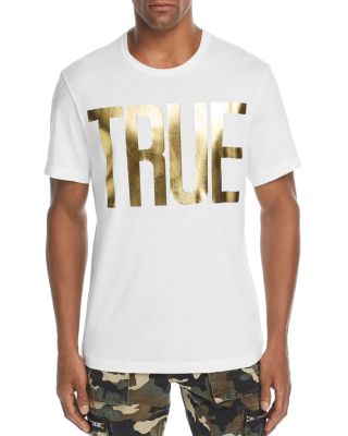 true religion t shirt white and gold