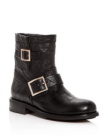 Jimmy Choo - Women's Youth Leather Moto Boots