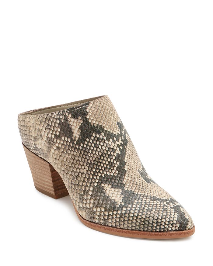 Dolce Vita Women s Roya Almond Toe Leather Mid Heel Mules