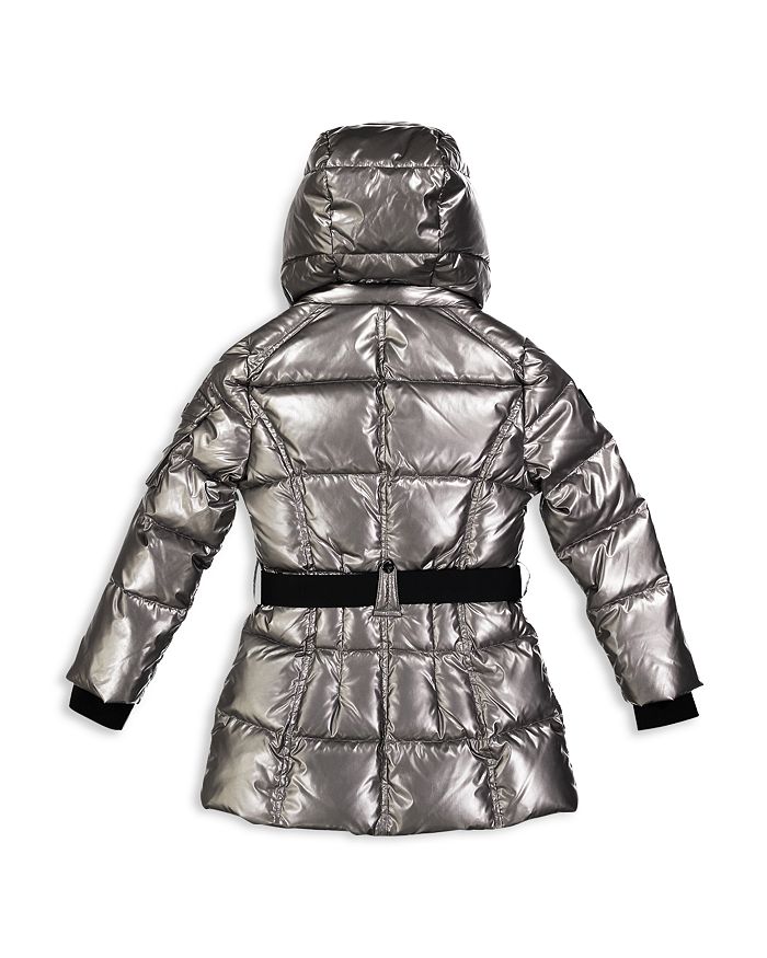 Shop Sam Girls' Soho Belted Down Puffer Jacket - Big Kid In Gunmetal