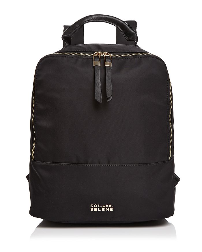 Sol & Selene Cloud Nine Medium Nylon Backpack In Black/gold
