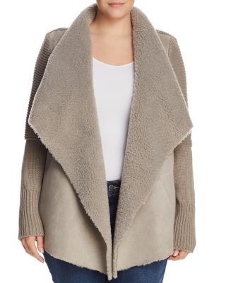 Faux Shearling Draped Jacket 