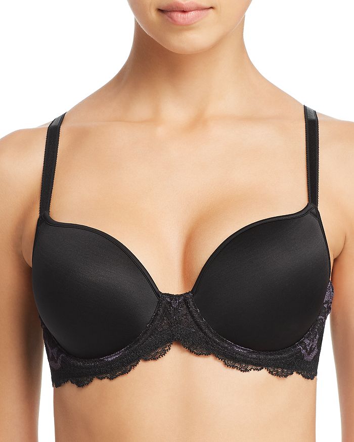 Wacoal All Dressed Up Contour Underwire T-shirt Bra In Black/graphite