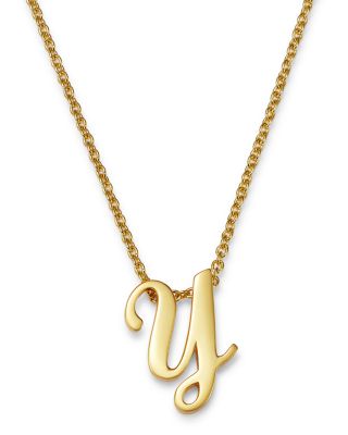roberto coin cursive initial necklace