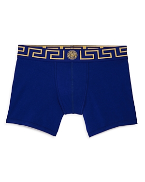 Shop Versace Logo Boxer Briefs In Bluette/gold