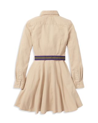 Girls' Chino Shirt Dress with Belt - Little Kid, Big Kid