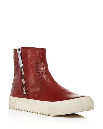 frye leather high top sneakers