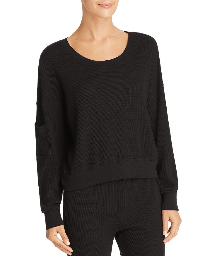Splendid Essential Active Marathon Sweatshirt In Black