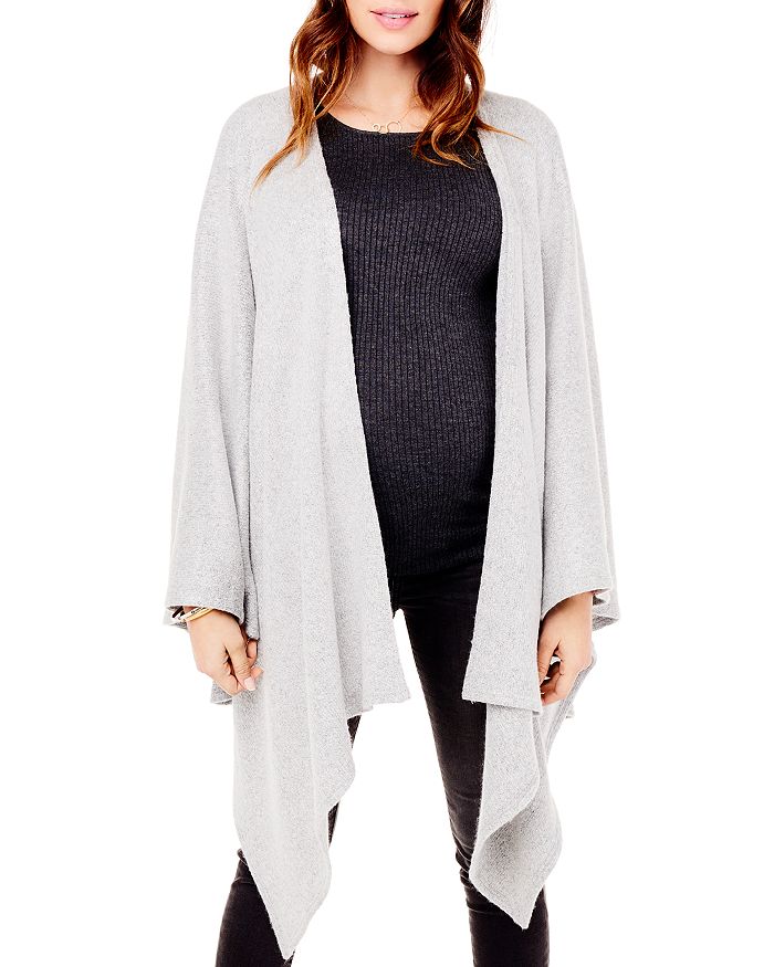 Ingrid Isabel Maternity Nursing Wrap Cardigan In Heather Gray