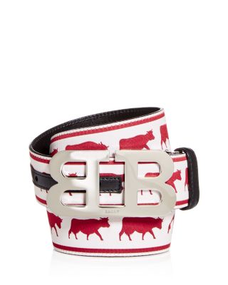 Bally Men s Mirror B Buckle Reversible Cow Print Belt Bloomingdale s