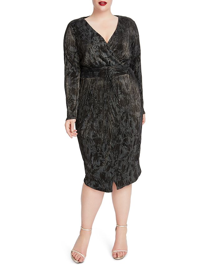 Rachel roy metallic best sale wrap dress