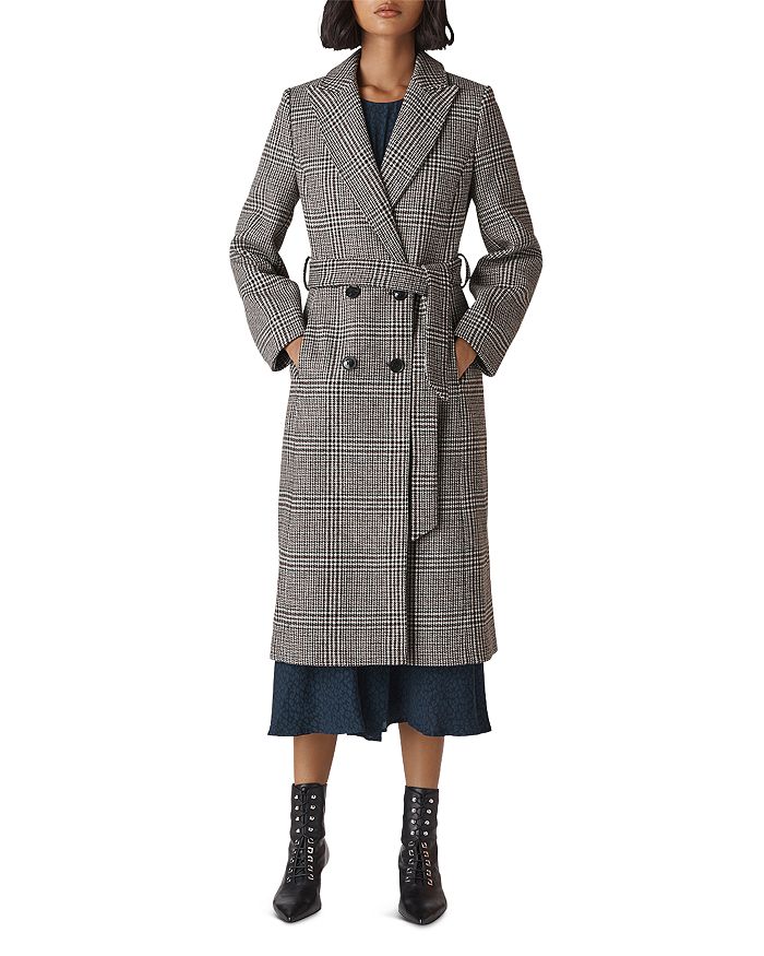 Whistles Penelope Belted Check Coat Bloomingdale's