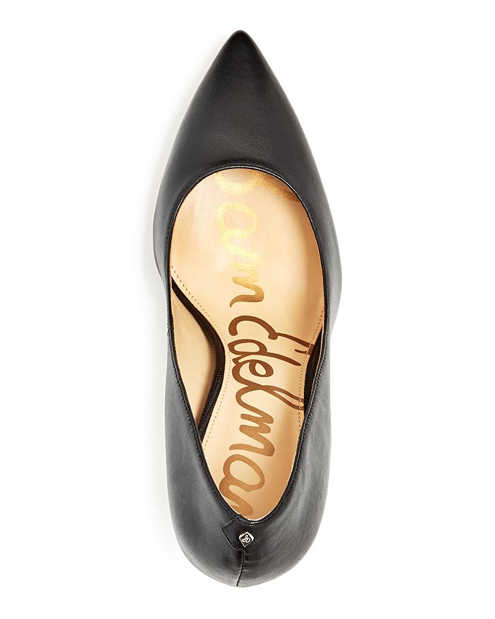 Shop Sam Edelman Women's Hazel Pointed Toe High-heel Pumps In Black Leather