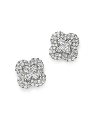 Bloomingdale's Diamond Clover Stud Earrings in 14K White Gold, 1.33 ct ...