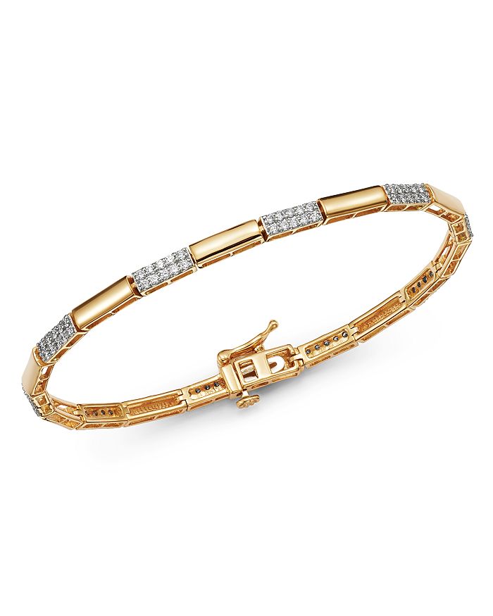 Bloomingdale's Diamond Link Bracelet In 14k Yellow Gold, 1.0 Ct. T.w. - 100% Exclusive In White/gold