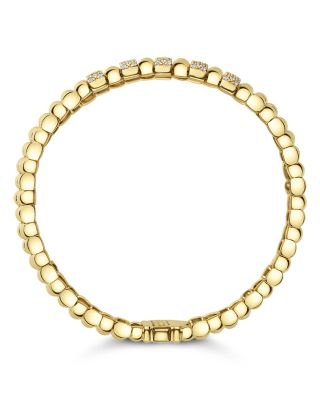 18K Yellow Gold Caviar Gold Five Station Pav&eacute; Diamond Statement Bracelet - Exclusive 