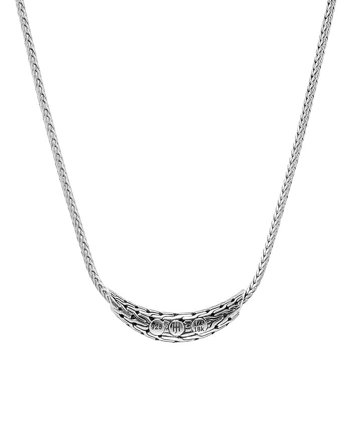 John Hardy Sterling Silver & 18k Bonded Gold Classic Chain Hammered Arc Adjustable Necklace, 18
